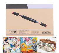 Qudinip Marker Pad Drawing Paper Sketchbook for Artists, Super White Smooth Texture Suitable for Alcohol-Based Mark Pens, A3 Size, 16 Sheets (32K)