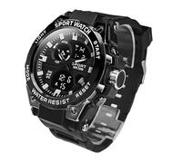 Qudinip Men Electronic Sports Watch with Luminous Light Drop Resistant Multi Function for Outdoor Activities Black