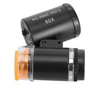 Qudinip Mini 60X LED Microscope Portable Adjustable Light Pocket Magnifier for Jewelry Antiques Black