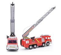 Qudinip Mini Aerial Ladder Truck Toy, Durable Fire Fighting Vehicle with Water Spray Function for Kids, Bright Color Plastic Model, 1 Unit (Jupiter fire truck (385G))