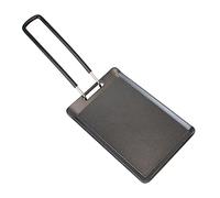 Qudinip Mini BBQ Pan, Portable Compact Iron Grill Pan for Cooking Vegetables Fish Chicken Steaks, with Non Stick Easy to Clean Surface, for Camping Home Outdoor Kitchen Backyard