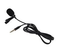 Qudinip Mini Lapel Microphone Portable Clip-on Wired High Fidelity Sound for Vlogging Interviews and Recording 59in TPE Black
