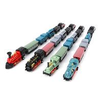 Qudinip Mini Trains Toy Set Assorted Styles Pull Back Function for Children Above 3 Years Old Durable Eco-Friendly 4 Sets (#1)
