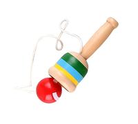 Qudinip Mini Wood Catch Ball Toy Set for Coordination Training and Fun Play, Portable Cup Catch Ball for Kids Outdoors, Solid Wood Material, 1 Piece (Red)