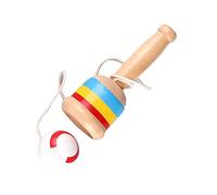 Qudinip Mini Wood Catch Ball Toy Set for Coordination Training and Fun Play, Portable Cup Catch Ball for Kids Outdoors, Solid Wood Material, 1 Piece (White)