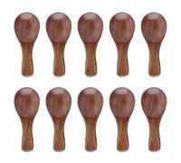 Qudinip Mini Wood Spoons Set of 10 for Cooking and Mixing Honey Jam Sugar Tea in Kitchen Durable Natural Material