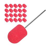 Qudinip Nail Sanding Head, Easy to Install Durable Fine Sandpaper for Nail Art, with High Efficiency Polishing for Nails Glass Plastic Metal, 13x19mm (Red)
