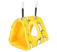 Qudinip Parrots Hammock Warm Soft Bird Hanging Bed for Small Pets and Birds, Crafted From Canvas and Flannel, 1 Unit (duck+yellow bottom)
