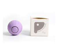 Qudinip Pet Ball Toy Silicone Rechargeable Interactive Sound Light for Dogs and Cats Indoor Play (Purple)
