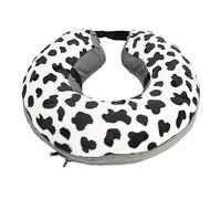 Qudinip Pet Protective Inflatable Collar Soft Breathable Adjustable Recovery Collar for Dogs Cats Medium Large 1 Unit (Cows Point Hook and Hoop Fasteners M)