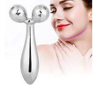Qudinip Portable 3D Roller Face Massager for Firming and Lifting Skin, V-Shaped Design for Home SPA Experience, ABS Zinc Alloy, 120 X 55mm