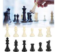 Qudinip PP Plastic International Chess Set with 34 Pieces for Family Game Night, Improves Strategy Skills, Made of Durable Material, King Height 95mm (Does not include chessboard)
