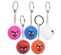 Qudinip Practice Balls Set of 5 Colorful Keychain Training Balls for Sports Enthusiasts Elastic Rubber 42.6mm