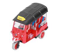 Qudinip Pull Back Thai Tricycle Toy, Alloy Tuk Tuk Car Model Simulation Vehicle for Kids, with Bright Color and Easy Operation, for Children Age 3+ (Red)