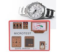 Qudinip Quartz Movement Tester and Watch Battery Tester with Demagnetization Function for Watchmakers, Durable Plastic, Red, Compact Size, 1 Unit
