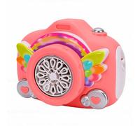 Qudinip Rechargeable Kids Bubble Camera with Ergonomic Handle One Button Operation for Indoor Outdoor Fun, Portable 5.12x3.94in, 500mAh Battery, Durable Plastic (Pink)