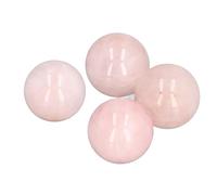 Qudinip Rose Quartz Crystal Balls, 4Pcs 0.8in Diameter Polished Pure Crystal Spheres for Meditation Chakra Practices, with Unique Patterns for Home Office Decor
