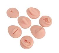 Qudinip Silicone Body Practice Model, Simulation Silicone Ear Eye Nose Mouth Tongue Navel Model with Food Grade Material, for Novice Jewelry Store Technicians (Light Skin)