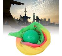 Qudinip Silk Ball for Soft Strength Exercise with Colorful Chiffon Yarn 150cm for Tai Chi Performance Supplies (Green ball + colorful yarn 1.5 meters)