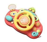 Qudinip Simulation Steering Wheel Toy for Kids, Interactive Educational Toy for Boys and Girls, Multi Dimensional Development, Durable Plastic Design (Pinkish)