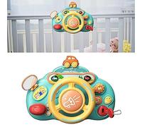 Qudinip Simulation Steering Wheel Toy for Kids, Interactive Educational Toy for Boys and Girls, Multi Dimensional Development, Durable Plastic Design (Green)