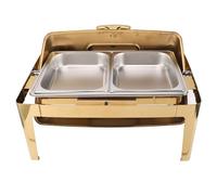 Qudinip Stainless Steel Chafing Dish Buffet Warmer Elegant 9L for (Gold