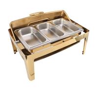 Qudinip Stainless Steel Chafing Dish Buffet Warmer Elegant 9L for (Gold