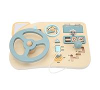 Qudinip Steering Wheel Activity Board, Early Educational Wooden Toy with Fine Motor Skills for Kids, Hands on Play for Logic Thinking and Sensory Experience