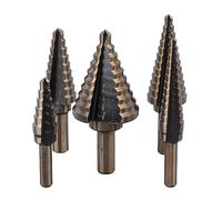 Qudinip Step Drill Bit Set 5 Pcs Premium Carbide Multi Functional Cone Drill Bits for Wood Metal Plastic