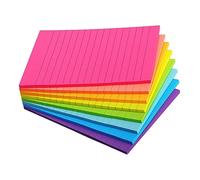 Qudinip Strong Adhesive Lined Pads in 6 Colors for Easy Note Taking 100 X 150mm 45 Count