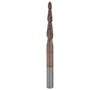 Qudinip Tapered Ball Nose End Mills Sturdy Durable Cone End Mills for Carving and Clearing - Tungsten Steel Antique Brass 1 Piece (R2*30.5*D6*75mm)