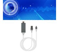 Qudinip Type C Adapter Cable High Performance for Laptop and Phone Screen Mirroring PVC Copper 14x8x2cm (White)