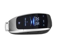 Qudinip Universal Smart Keyless Entry Remote with LCD Touch Screen for Start Stop Engine Button Models, High Resolution, Aluminum Alloy, 1 Unit (Silver)