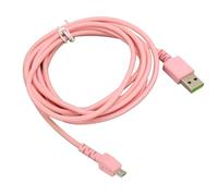 Qudinip USB Mouse Charging Cable, Durable Weaved USB Charging Cord for Wireless Gaming Mouse, 6.1ft Length for Naga Pro DeathAdder V2 Pro (Pink)
