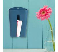 Qudinip Wall Mounted Trash Bag Holder Space-Saving Container for Kitchen and Bathroom 9.1x6.7in White (Dark Blue)
