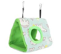 Qudinip Warm Bird House Plush Fluffy Sleeping Bed for Hamster and Parrots - Cozy Hammock Made of Soft Flannel, Lightweight and Easy to Hang (Bear + green bottom)