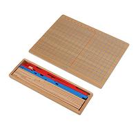 Qudinip Wooden Addition and Subtraction Board Educational Toy for Children Learning Mathematics 34 Numerical Bars Beech Wood 30 X 21.9cm