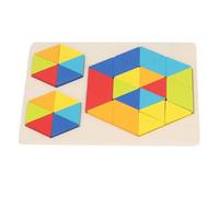 Qudinip Wooden Hexagonal Puzzles for Kids Educational Toys Shape Pattern