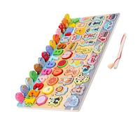 Qudinip Wooden Puzzles for Toddlers Bright Color Educational Number Shape Learning Toys for Early Education 1 X Puzzles Board (Character Seven in One)