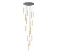 qudkdhs Crystal Stairs Chandelier 6-Lights 36W Raindrop Long Pendant Lighting Modern Luxury Large Chandelier Decoration Ceiling Light for Spiral Staircase Foyer Entryway(15 Lights)