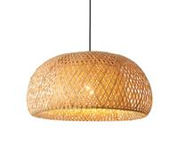 qudkdhs Dome Pendant Lamp Fixture Bowl Shape Creative Suspension Lamp Bamboo Natural Hanging Light Modern Nordic Style Ceiling Light for Kitchen Island Bedroom Restaurant