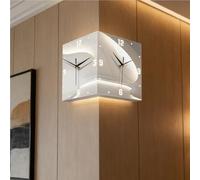 qudkdhs Double Sided Wall Clock with LED Light, Plug-in Power Supply Corner Wall Mounted Clock, Modern Decorative Hanging for Living Room, Dining Room, Home Décor(11.8in)