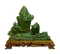 qudkdhs Feng Shui Ornaments Statues, Dragon Statue Green Jade, Chinese Lucky Dragon Ornament for Wealth & Success Jade Effect Decor Collectable As Gift, Decorations, The Best Business Gift for Home