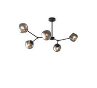 qudkdhs Industrial 3-Light Black Ceiling Light Fixture, Modern Sputnik Chandelier, Height Adjustable Lighting for Kitchen Island, Bedroom Dining Room Living Room(5 Lights)