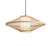 qudkdhs Japanese Wabi-Sabi Bamboo Pendant - 23.6 Inch Zen Meditation Room Handwoven Organic Chandelier Farmhouse Bamboo Pendant Lamp with Bamboo Frame Fixtures Country Ceiling Light