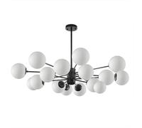 qudkdhs Mid Century Chandelier Retro Farmhouse Pendant Light Indoor Hanging Lamp Black Ceiling Light Fixture Modern Chandelier for Dining Room Bedroom(White,16 Lights)