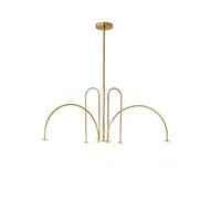 qudkdhs Modern Milk Glass Globe Chandelier 6-Light Mid Century Metal Pendant Light Industrial Iron Ceiling Lighting Fixture for Living Dining Room Foyer Kitchen Island Bedroom(Gold,100 * 50cm)