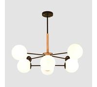 qudkdhs Modern Sputnik Chandelier,8-Lights Black Pendant Light Fixture with Glass Shade,Indoor Mid Century Large Ceiling Light for Kitchen Island Dining Room Bedroom-White(White.,8 Light)