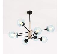 qudkdhs Modern Sputnik Chandelier,8-Lights Black Pendant Light Fixture with Glass Shade,Indoor Mid Century Large Ceiling Light for Kitchen Island Dining Room Bedroom-White(Gradient Blue,8 Light)