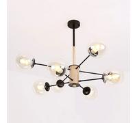 qudkdhs Modern Sputnik Chandelier,8-Lights Black Pendant Light Fixture with Glass Shade,Indoor Mid Century Large Ceiling Light for Kitchen Island Dining Room Bedroom-White(Brown,8 Light)